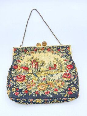 Vintage Micro Petit Point Tapestry Handbag
